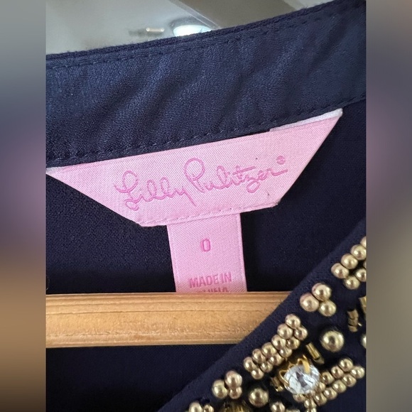 Lilly Pulitzer Bronte Embellished Shift Dress - Size 0 - Picture 7 of 11